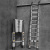 加厚铝合金伸缩梯子升降工程梯便携多功能直梯带钩折叠楼梯 铝合金加厚伸缩梯【送靠件】加固款【直梯1.9米