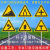 两侧变窄 路牌交通指示牌注意落石标志牌道路机动车交通指可订制 三角牌-15反向弯路 70x70cm
