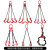 昂力达 起重吊链猛钢铁链条吊环 3吨1米三腿