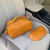 酷奇袋鼠（KUQIDAISHU）洗漱包旅行男便携出差大容量简约双拉链化妆包女收纳包防水洗漱袋 黄色 大包+小包