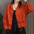 冉囱t恤女2024夏季新款显瘦的春装短外套Polo领衬衣宽松薄款衬衫洋气 桔红色 XL 90-110斤