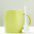 创意个性陶瓷马克杯带盖勺潮流早餐牛奶杯咖啡杯女水杯子定制 圆桶杯-柠檬黄-带瓷勺