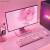 AUKEY傲基幻彩红轴青轴笔记本台式电脑电竞游戏RGB发背光机械键盘 AUKEY108键RGB机械键盘粉色 青轴