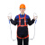 JOHA 国标安全带高空作业五点式安全绳套装保险全身式户外空调安装电工 欧式双绳钩缓冲-2米 