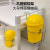 废弃物垃圾桶黄色无盖桶加厚塑料污物桶废物医院生活灰色小号 3L桶挂架不锈钢