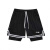 LI-NING1990美式体育篮球训练比赛服男女套装夏季速干短袖两件运动三分短裤 L黑色短裤 M