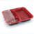 冰禹 一次性餐盒打包盒 外卖快餐饭盒塑料饭盒 红黑三格带盖(100套) BYyn-798