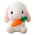 赛翼长耳朵兔子毛绒玩具长耳朵兔子萝卜小白兔公仔抱枕大号可爱布娃娃 白色萝卜 22厘米(约0.13KG)