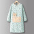 韩版长袖纯棉围裙女家用厨房做饭冬季罩衣2023工作服大人围腰 蓝色-QF803长袖兔耳朵口袋
