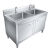 张氏艺佳 不锈钢水槽柜子洗菜碗盆带支架洗衣水池储物一体柜长100宽50左水池右平台