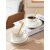 奥丝达咖啡杯欧式小奢华高档精致北欧简约风下午茶具家用陶瓷杯碟勺套装 260ml墨绿色咖啡杯碟带勺