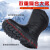 鸣固 羊毛雪地靴 皮毛一体冬季保暖加厚防水高筒皮靴子 黑色高帮 37MG-ST-1647