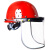 定制杰安莱透明切割防护安全帽电焊面罩防冲击耐高温面屏防飞溅防护罩 PC护颈进口面屏1.5mm