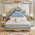 洛玛莎欧式双人床主卧床美式轻奢实木公主床豪华别墅法式刺绣布艺床 配套床头柜