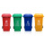 分类垃圾桶户外塑料环卫加厚小区带盖120L室外厨余拉圾筒240L大号 120L加厚桶+轮+盖（绿色）厨余垃圾