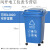 大号垃圾桶带盖分类带轮子商用餐饮厨房垃圾箱翻盖大容量户外 30L带万向轮分类蓝色（可物 1卷60*80