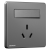 西门子开关插座睿致极光灰色5五孔USB一二开单双切家墙壁电源面板 16A三孔带开100