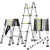 加厚铝合金多功能伸缩梯工程人字折叠梯升降楼梯便携梯子定制 德标/人字梯1.1米+1.4米-30步距