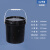 黑色大口桶工业级水桶塑料桶密封桶油漆桶油墨桶胶桶桶小桶大桶机油桶带盖带提手黑色避光桶 25L-黑色