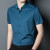 雅戈尔（YOUNGOR）高端衬衫男士短袖夏季休闲宽松冰·丝轻奢免烫格子衬 蓝色 165/M