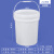 食品级PP塑料桶圆桶密封加厚工业用涂料油漆桶空水桶5L10公斤20升 25L白色-加厚款