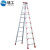 链工 铝合金人字梯3米高红加厚折叠梯子双侧梯工程梯 装修脚架梯加固款