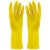 海斯迪克 乳胶手套 防水防滑耐磨塑胶劳保手套 黄色5双 S 