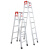 定制适用焊接铝合金人字梯多功能折叠工程梯加厚爬梯阁楼直马两用梯 款式一 人字1.8直梯3.6米3m