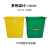无盖手提垃圾桶大号四色分类商用办公厨房家用方形户外环卫 15L黄色