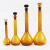 KAIJI LIFE SCIENCES容量瓶标准口具塞3.3高硼硅玻璃定量瓶细颈梨形瓶带检定证书棕色50ml,80只1箱