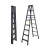 储力叉车 碳钢人字梯 便携折叠梯子 宽踏板面包梯工程梯2.4米/8步 黑色加厚新