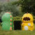 户外动物垃圾桶可爱卡通创意分类摆件景区幼儿园果皮箱玻璃钢雕塑 绿色恐龙垃圾桶