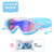 儿童泳镜马卡龙眼镜大框电镀眼镜PC防雾游泳眼镜防水护目镜 蓝黄幻彩电镀+ 盒子
