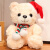 萌尚偶圣诞熊公仔小熊玩偶熊熊毛绒玩具泰迪熊娃娃圣诞节礼物生日礼物 米白 25cm