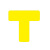 稳斯坦 WST220 桌面警示四角定位贴 5S6S管理物品标签标识 T型3*1cm黄色(100个)