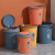 曦巢 北欧带盖大号加厚垃圾桶家用厨房压圈分类垃圾桶卫生间创意垃圾篓 活力橙16L	