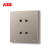 ABB轩致框开关插座二位二二极插座AF212-PG;10183510 AF212-PG