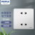 人民电器（PEOPLE）插座 明装 86型面板 四孔插座RM6-2L（单位：个）