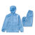沁度打磨专用防尘衣透气分体连帽男女玻璃纤维工业喷漆防护服工作服 蓝色连帽上衣 5XL