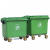 樊先森 【400L垃圾车绿色】垃圾桶垃圾车户外塑料加厚移动垃圾箱保洁环卫车带轮垃圾车