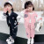 彩选周岁女宝宝春秋套装女童儿童洋气时髦棒球服运动装小 黑色 120cm