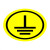 接地标识确保电力地线标签械电器警示贴纸设备安全标志警告标示 黄色接地 2.5x2.5cm