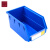 工创优品 背挂式零件盒 壁挂式仓库物料斜口分类盒配件收纳盒蓝色140*105*75mm