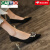 卡帝乐鳄鱼（CARTELO）韩版小众时装高跟鞋女2024新款尖头浅口方扣细跟一脚蹬职业单鞋女 黑色 39
