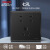 德力西 CD213插座面板 86型暗装五孔多孔 黑金灰颜色可选 七孔插座黑色 