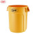 GNF塑料储物桶带盖餐厅厨房泔水潲水厨余无盖户外物业环卫垃圾桶 75升黄色无盖
