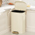 厨房垃圾桶2024不锈钢客厅大容量带盖脚踩高颜值商用大号 20L-奶油白-平纹