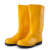 劳保佳 钢板防砸高筒雨鞋 PVC防护高筒劳保雨靴 男女通用 带钢头 黄色 1双装 40码