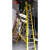 玻璃钢绝缘平台人字梯子折叠工程梯扶手移动安全加厚爬梯登高 黄色玻璃钢扶手梯十一级