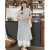 JRKBL棉麻连衣裙 亚麻裙子高档纯色的高级复古短袖慵懒法式夏季新款简 白色 XL 建议120-140斤